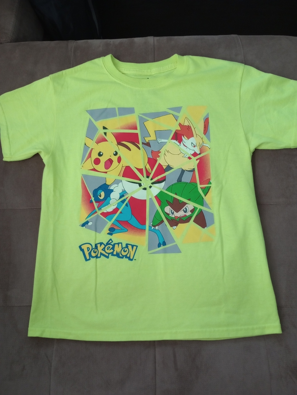 Kids - Neon Yellow Pokemon T-shirt